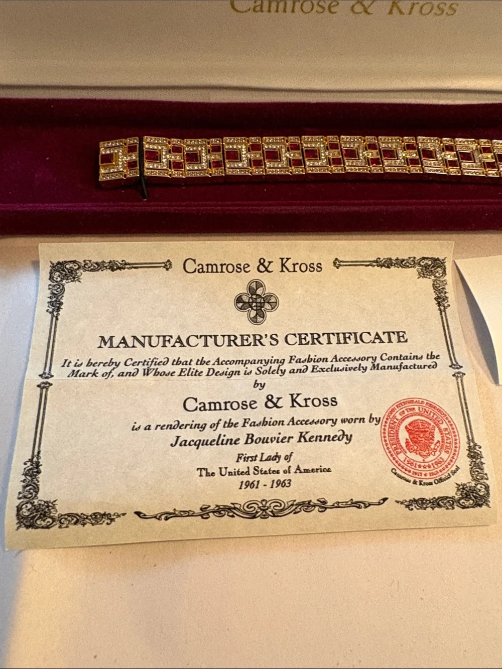 Women's Gold-tone and Red Crystal Bracelet camrose and Kross Gorgeous!